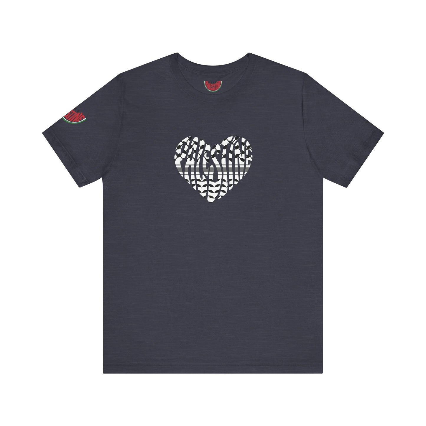 Copy of Palestinian Heart – Keffiyah & Watermelon Edition Tee (multiple color options)