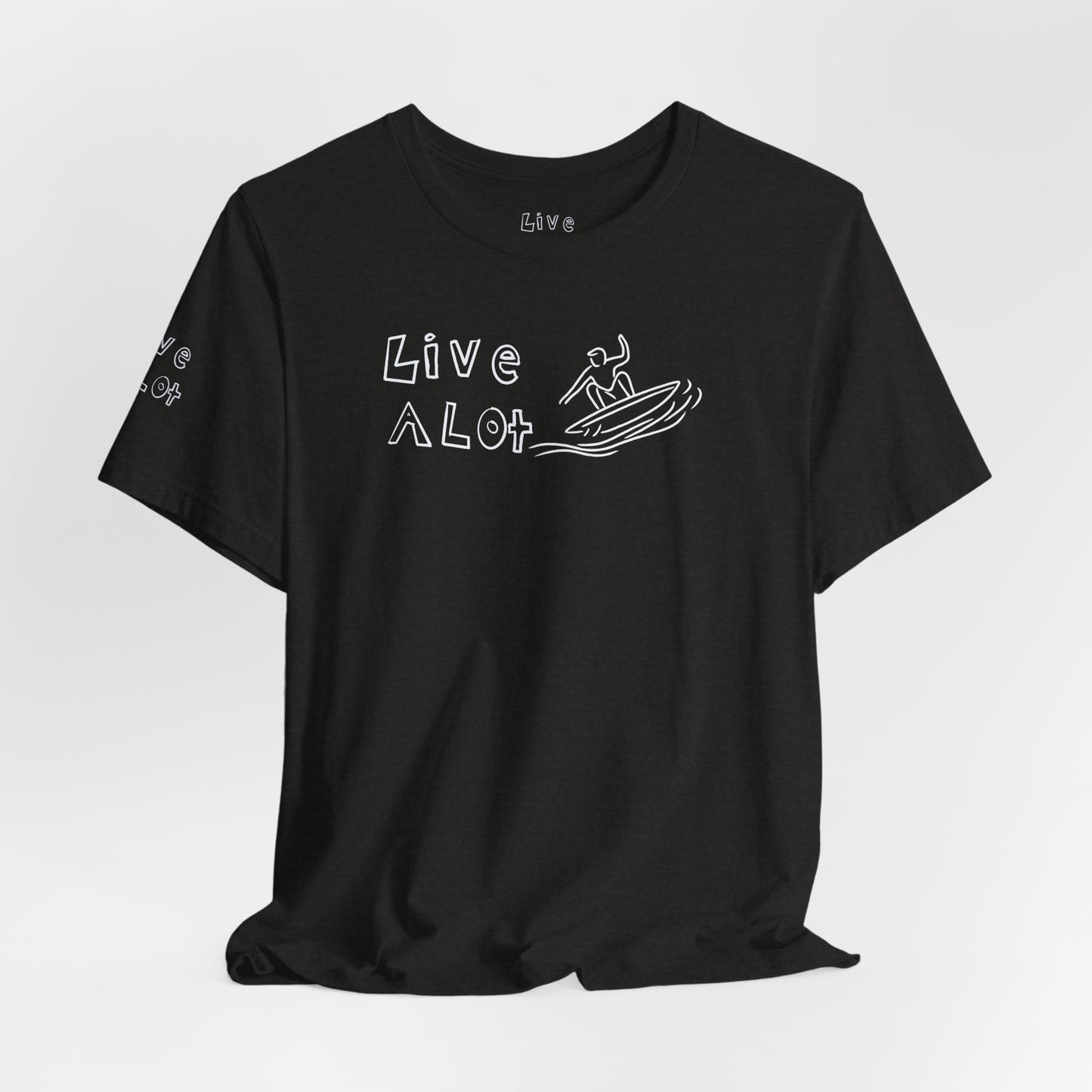 Live A Lot – Single Line Surfer Tee (Bella+Canvas 3001)