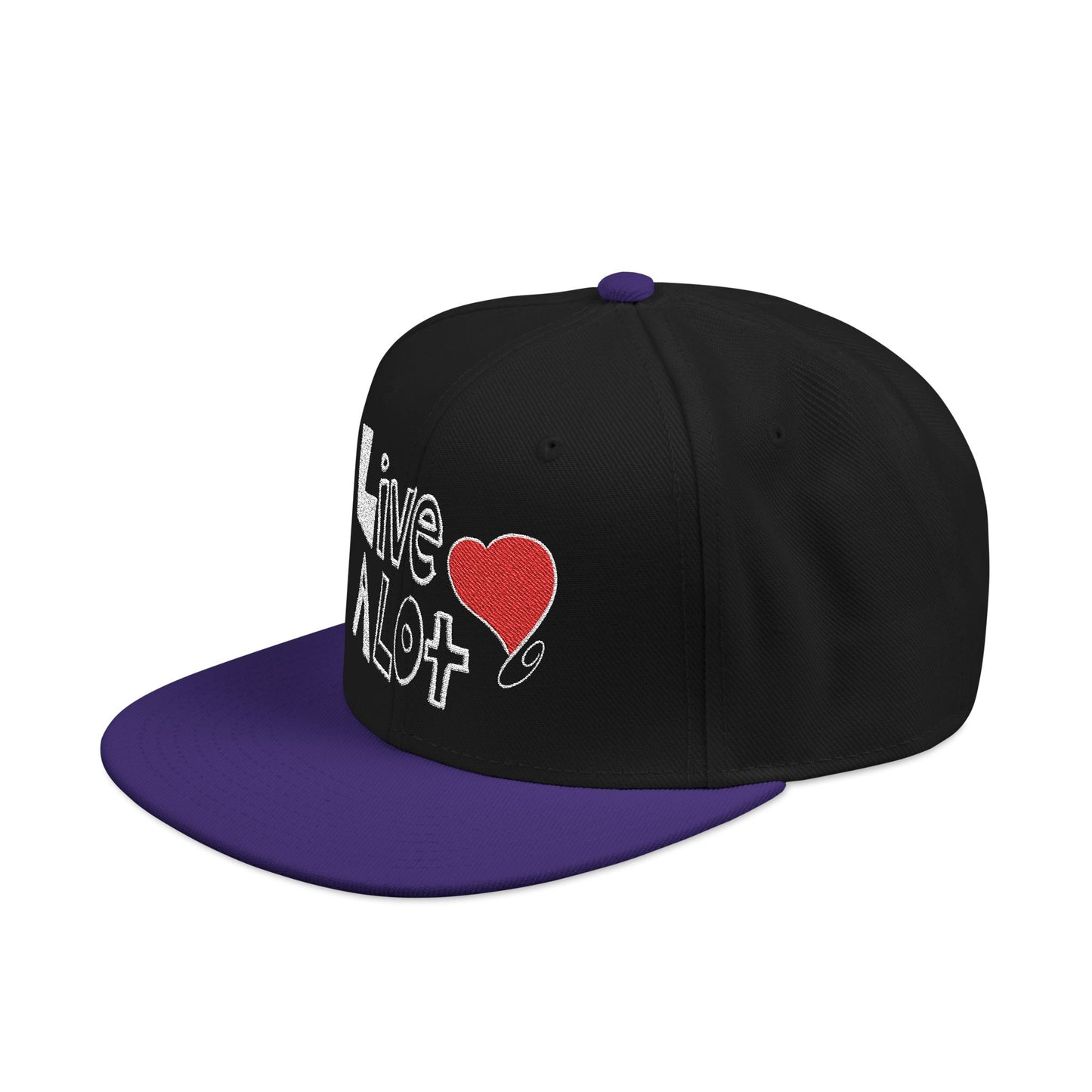 LIVE A LOT (Heart): Snapback Hat (many color combinations)