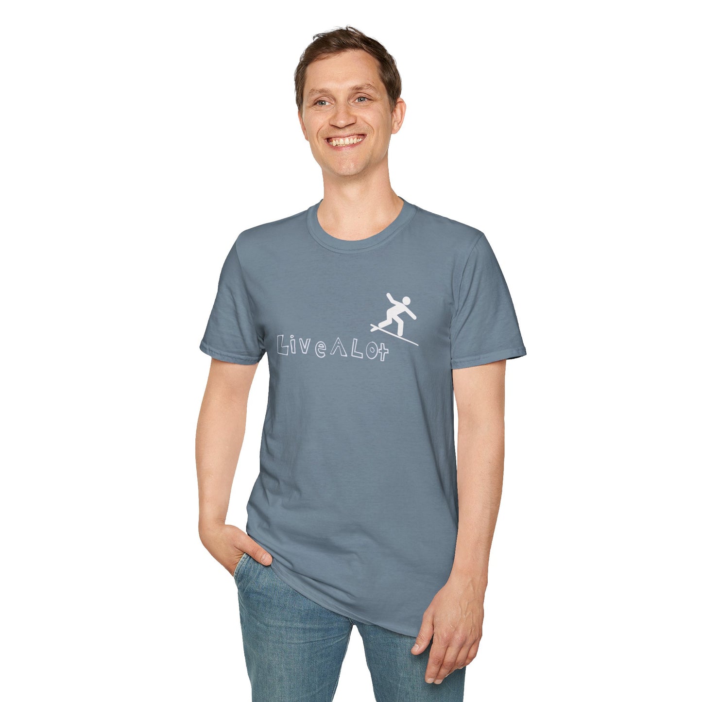 Live A Lot - Surfer Tee — Front & Back Print (Multiple Color Options)
