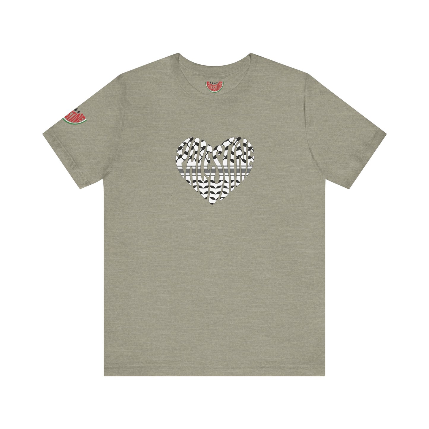 Copy of Palestinian Heart – Keffiyah & Watermelon Edition Tee (multiple color options)