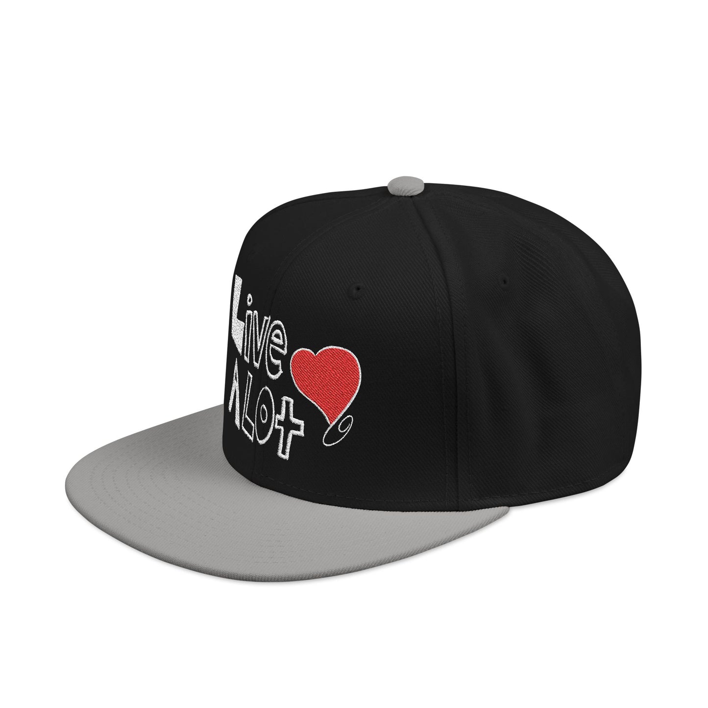 LIVE A LOT (Heart): Snapback Hat (many color combinations)