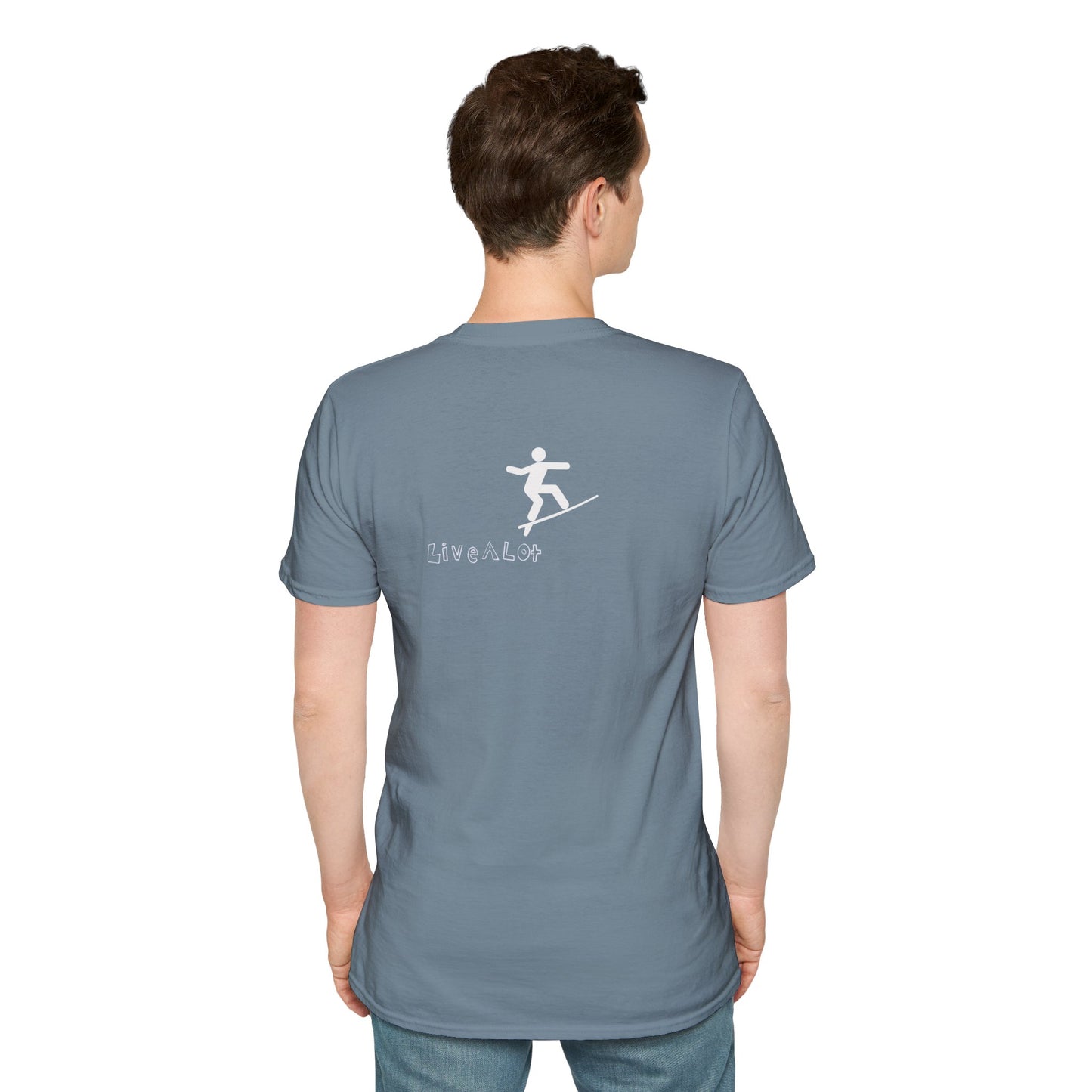 Live A Lot - Surfer Tee — Front & Back Print (Multiple Color Options)