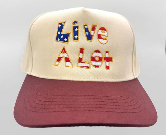 Live A Lot - Americana (Creme / Maroon)