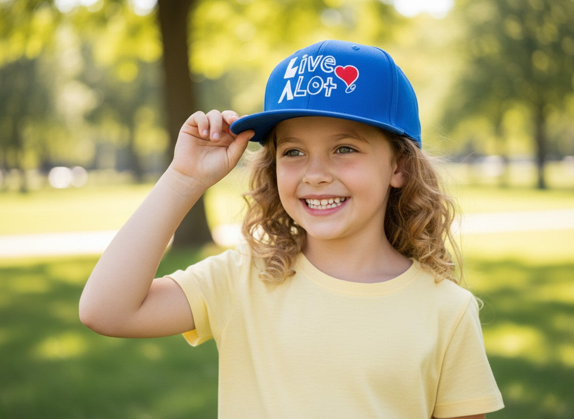 LIVE A LOT Heart Flat Bill Cap — City of Angels Edition (The Original Design)