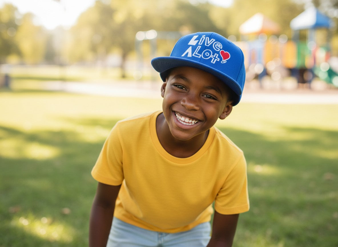 LIVE A LOT Heart Flat Bill Cap — City of Angels Edition (The Original Design)