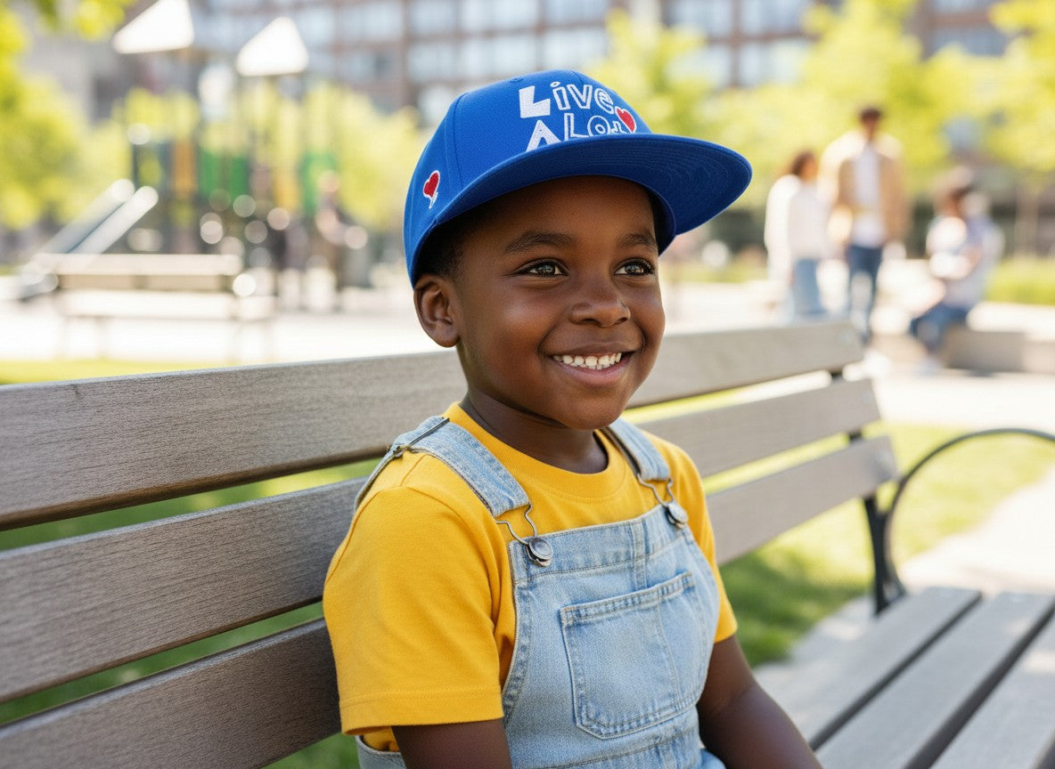 LIVE A LOT Heart Flat Bill Cap — City of Angels Edition (The Original Design)