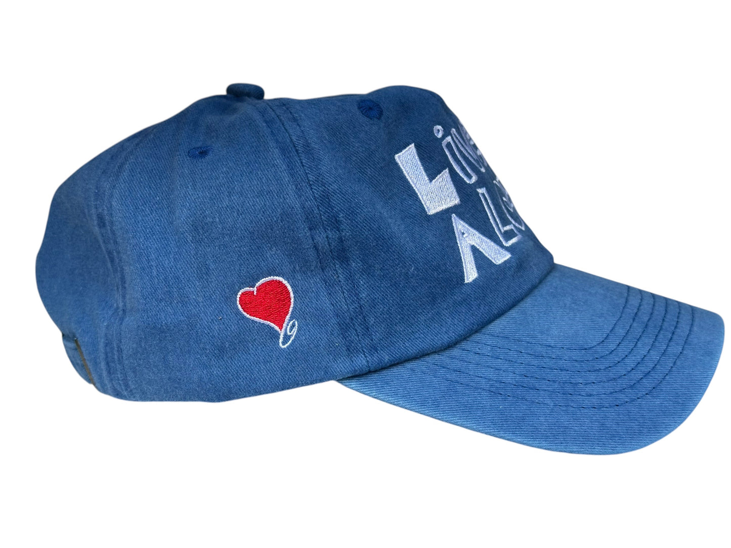 Live A Lot Signature Heart Dad Hat – Vintage Blue