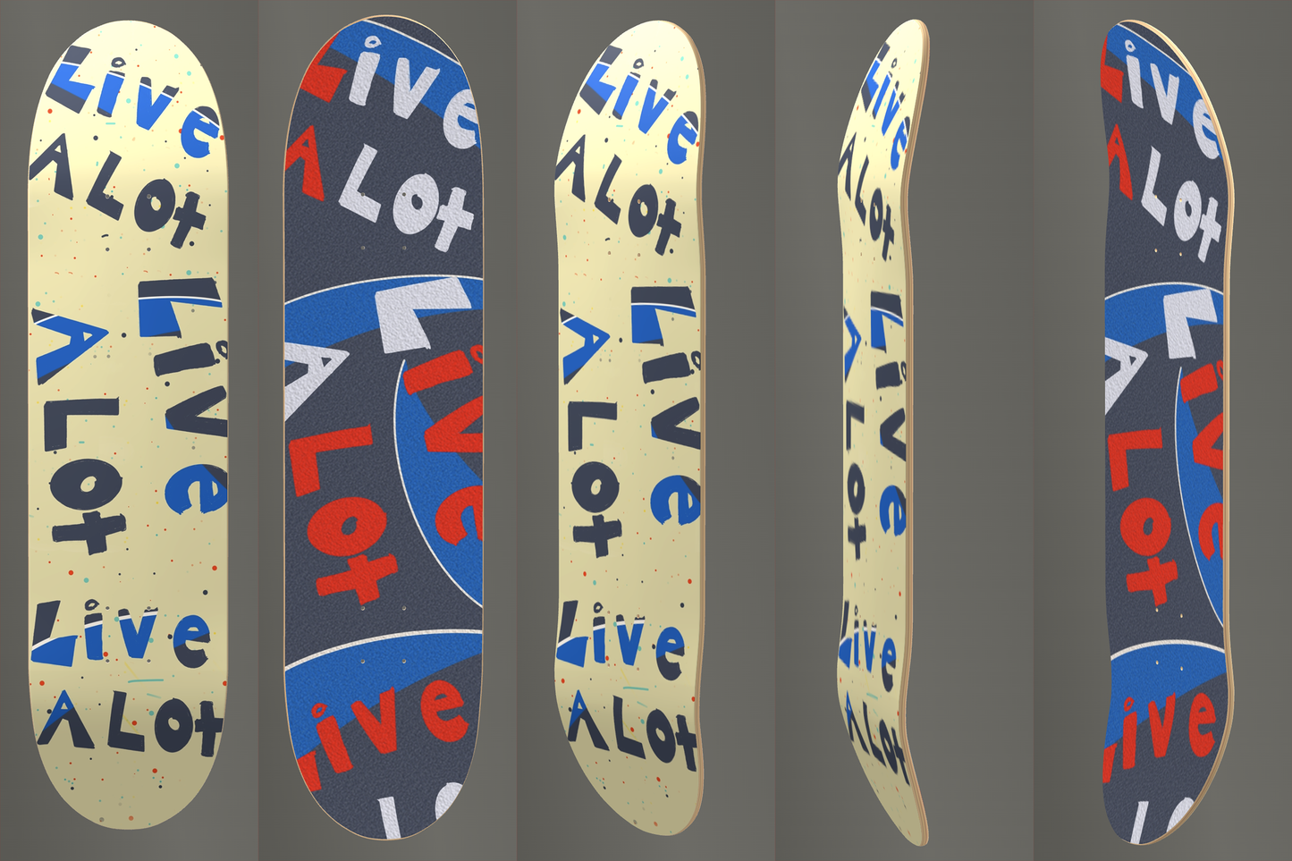 Live A Lot - Skateboard Deck — City Connect Edition with Custom Griptape (Sizes Available: 7 1/4" - 9")